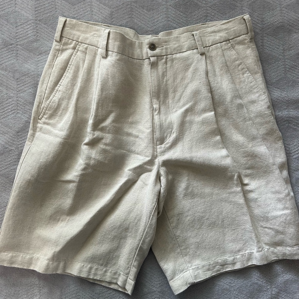 Caribbean Tan Flat Front Shorts Lightweight Casual Wear